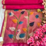 Premium Jamdani Silk Saree with Sequence Work & Chanderi Pallu