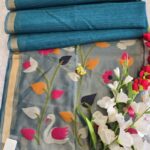 Premium Jamdani Silk Saree with Sequence Work & Chanderi Pallu