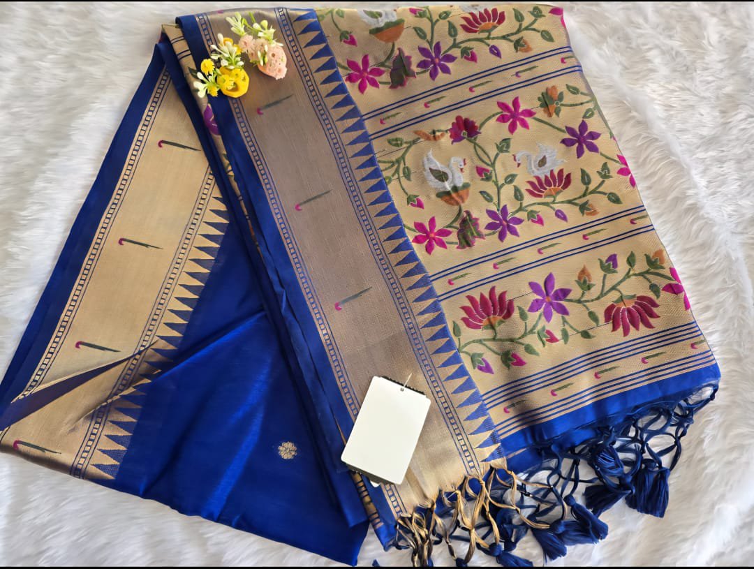 2026/06/1001251065.jpg Jamdani Silk Saree with Muniya Border & Paithani Pallu - Image 1