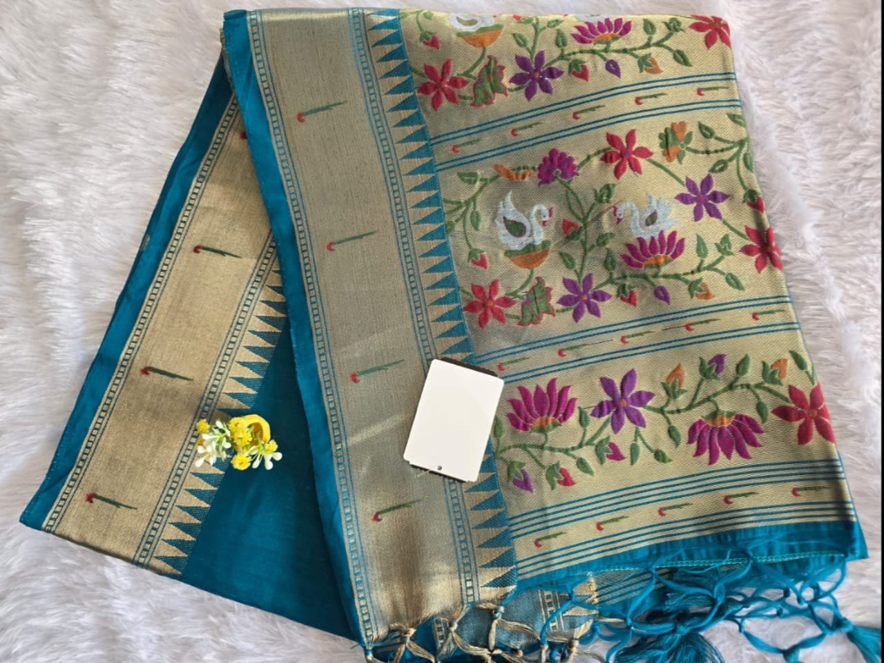 2026/06/1001251066.jpg Jamdani Silk Saree with Muniya Border & Paithani Pallu - Image 1