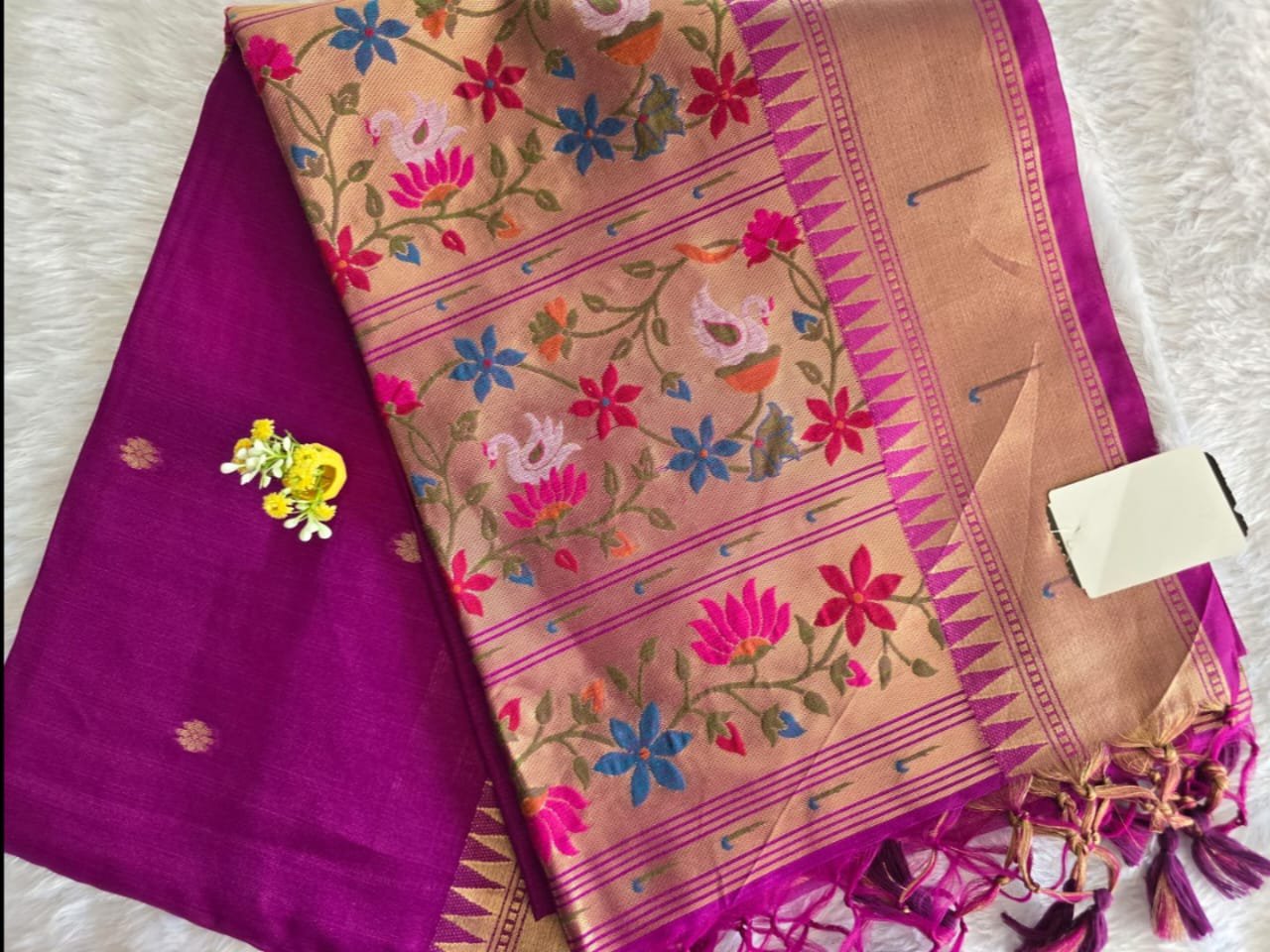 2026/06/1001251067.jpg Jamdani Silk Saree with Muniya Border & Paithani Pallu - Image 1