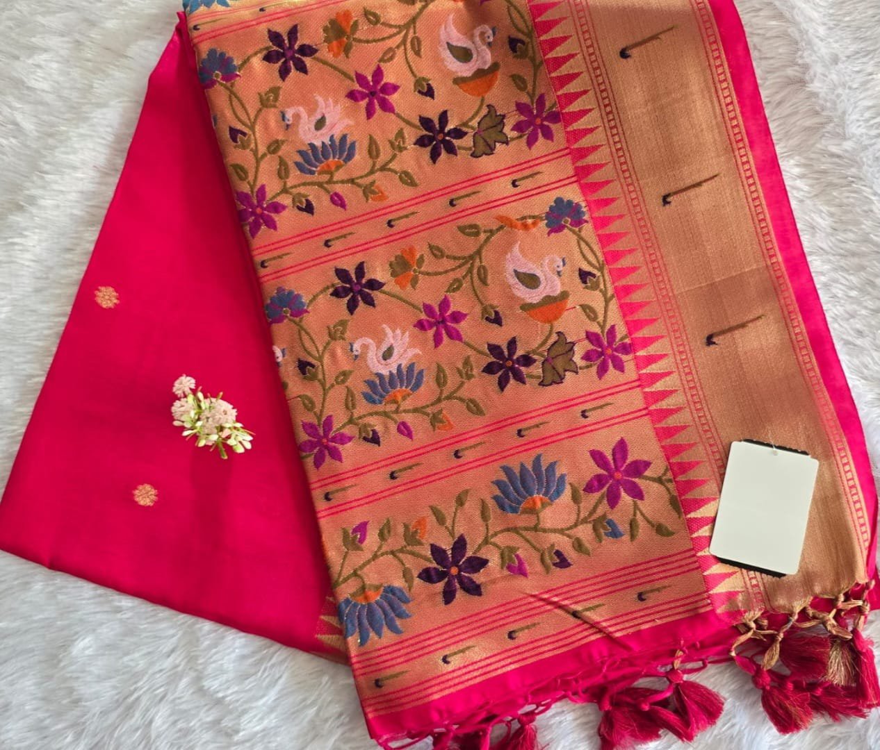2026/06/1001251069.jpg Jamdani Silk Saree with Muniya Border & Paithani Pallu - Image 1