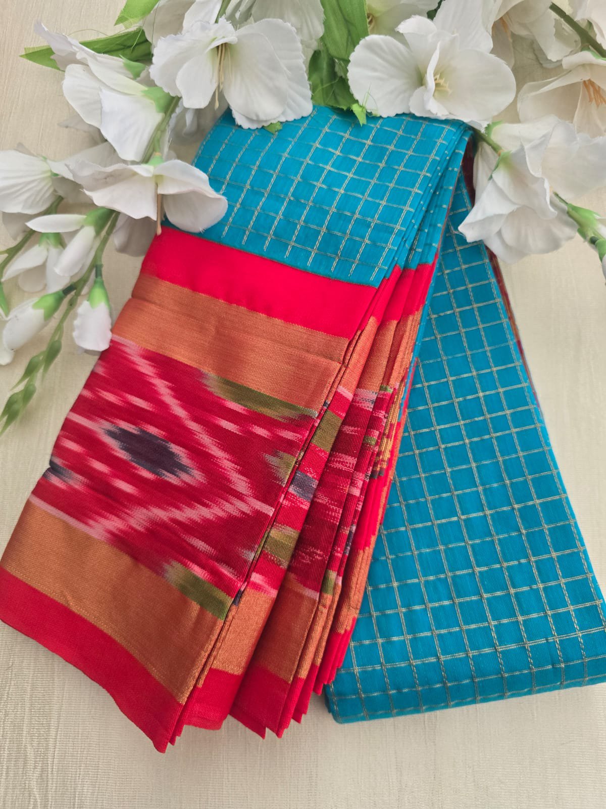 2026/06/1001252122.jpg Chex Patola Saree – Patola Border - Image 1
