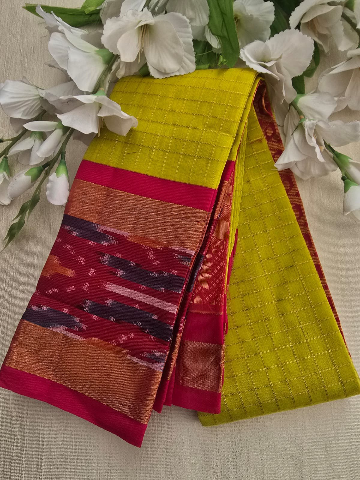 2026/06/1001252123.jpg Chex Patola Saree – Patola Border - Image 1