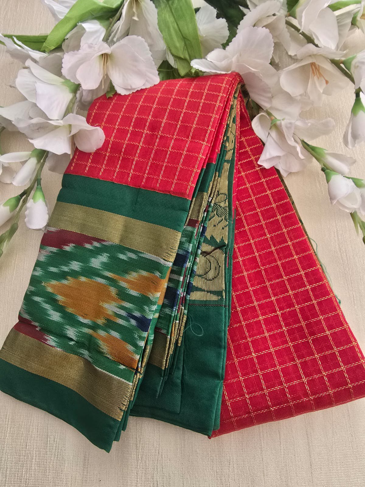 2026/06/1001252125.jpg Chex Patola Saree – Patola Border - Image 1