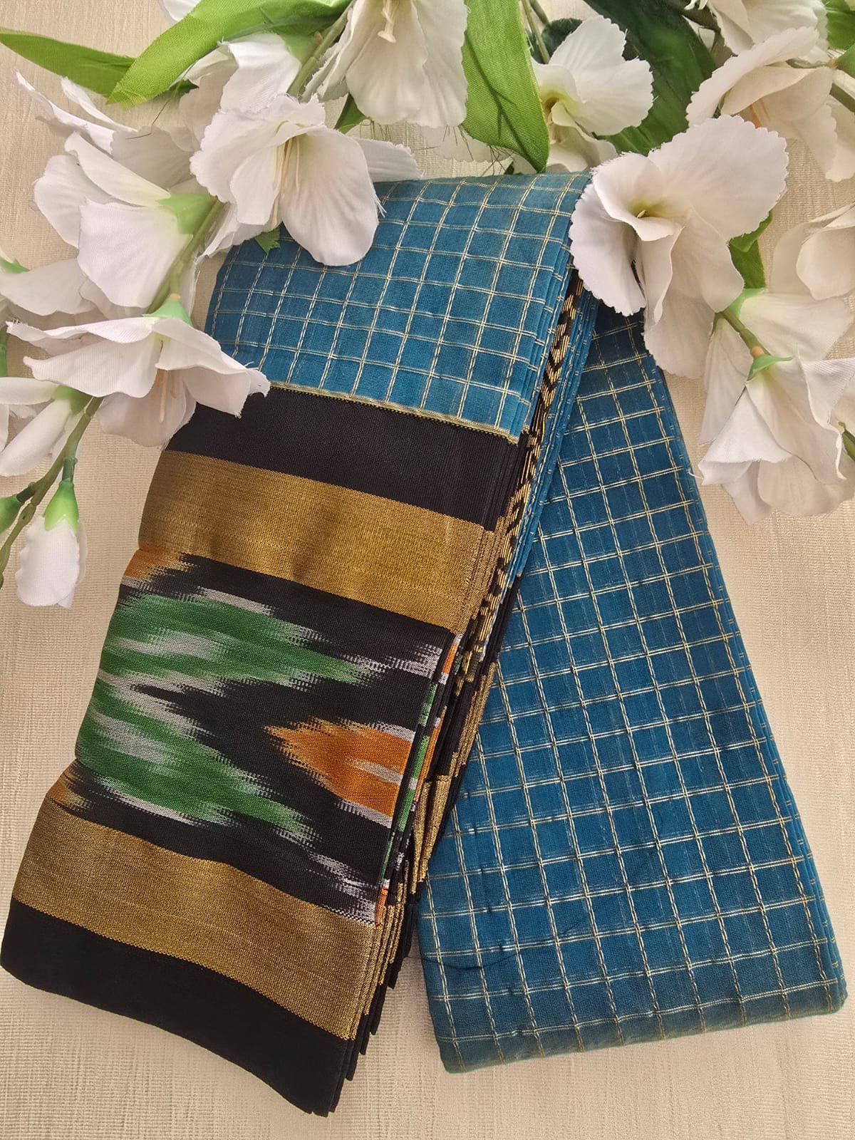 2026/06/1001252126-4.jpg Chex Patola Saree – Patola Border - Image 1
