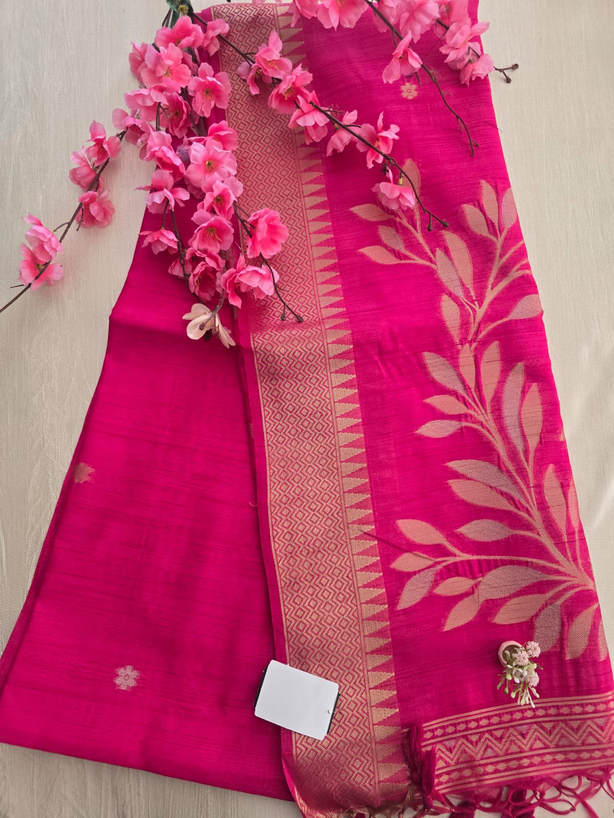 2026/06/1001252129-1.jpg Tussar Silk Saree – Temple Border - Image 1