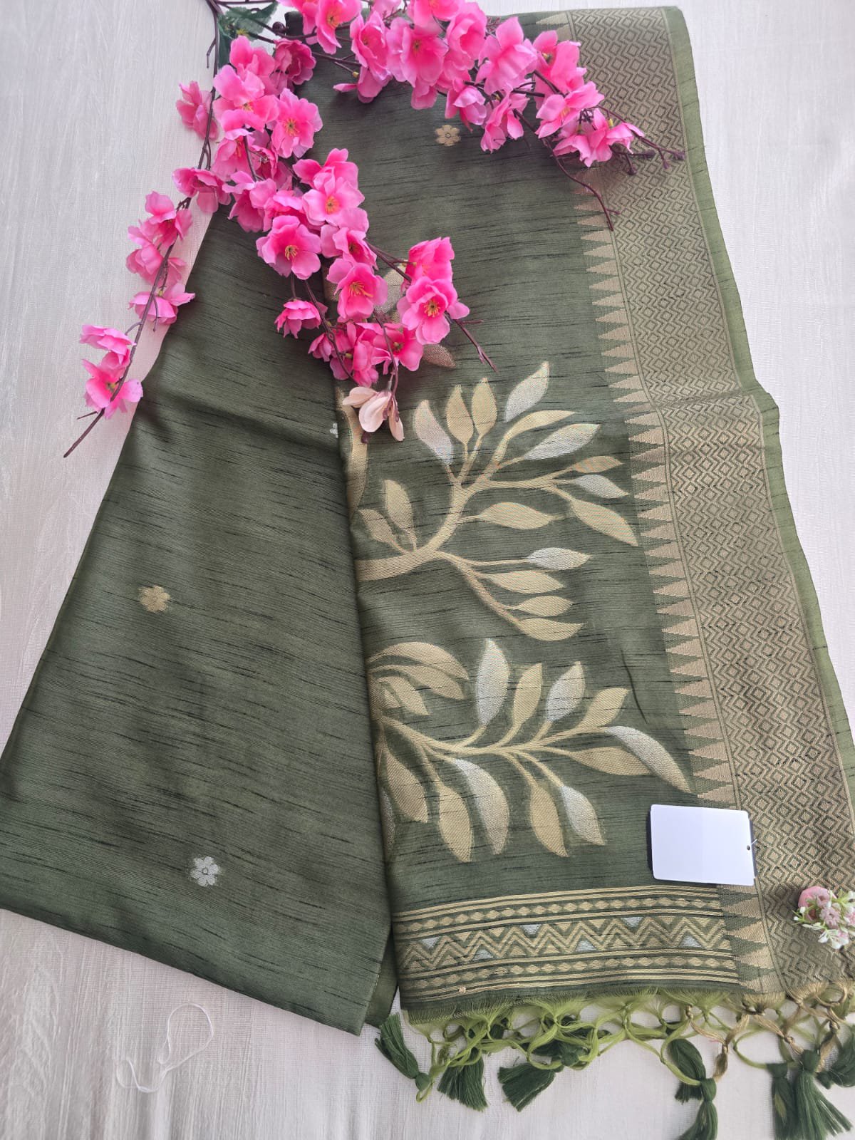 2026/06/1001252130-1.jpg Tussar Silk Saree – Temple Border - Image 1