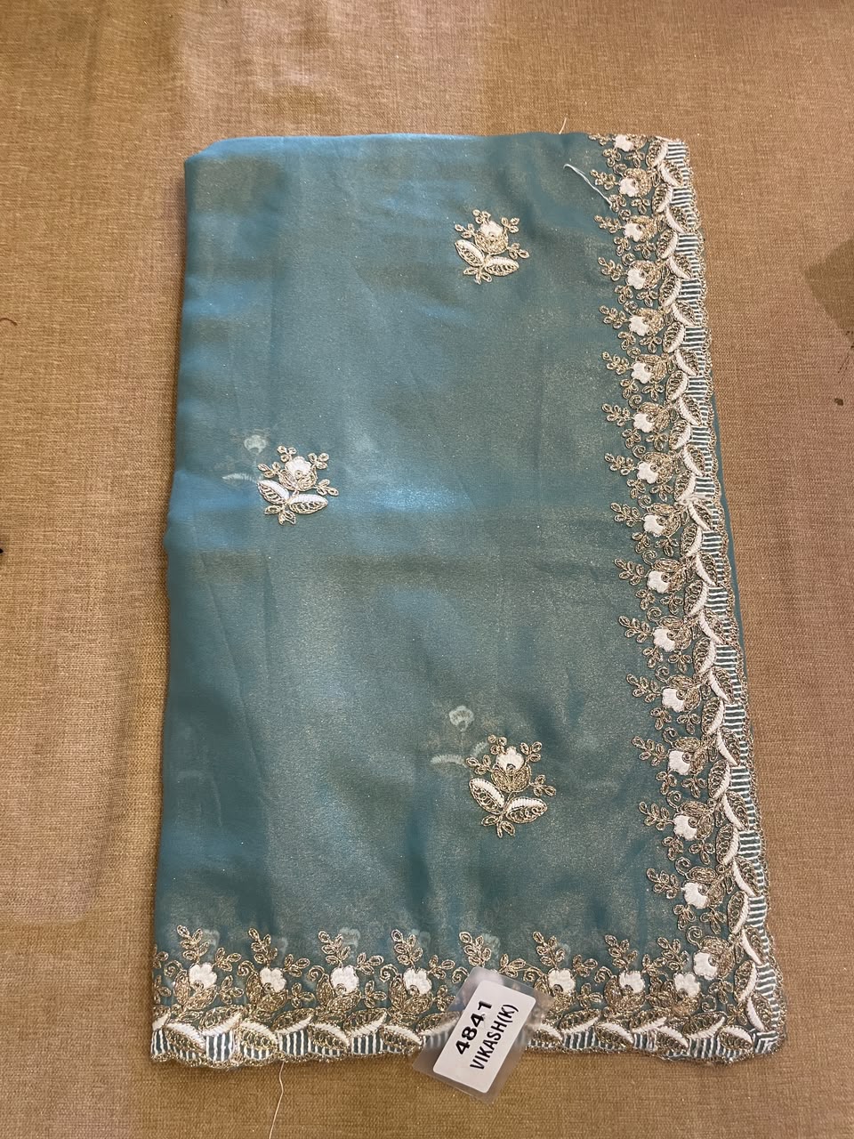 17b7e220-3145-43b3-b80c-57fee4a9aae8 Designer Saree - Light Blue - Image 1
