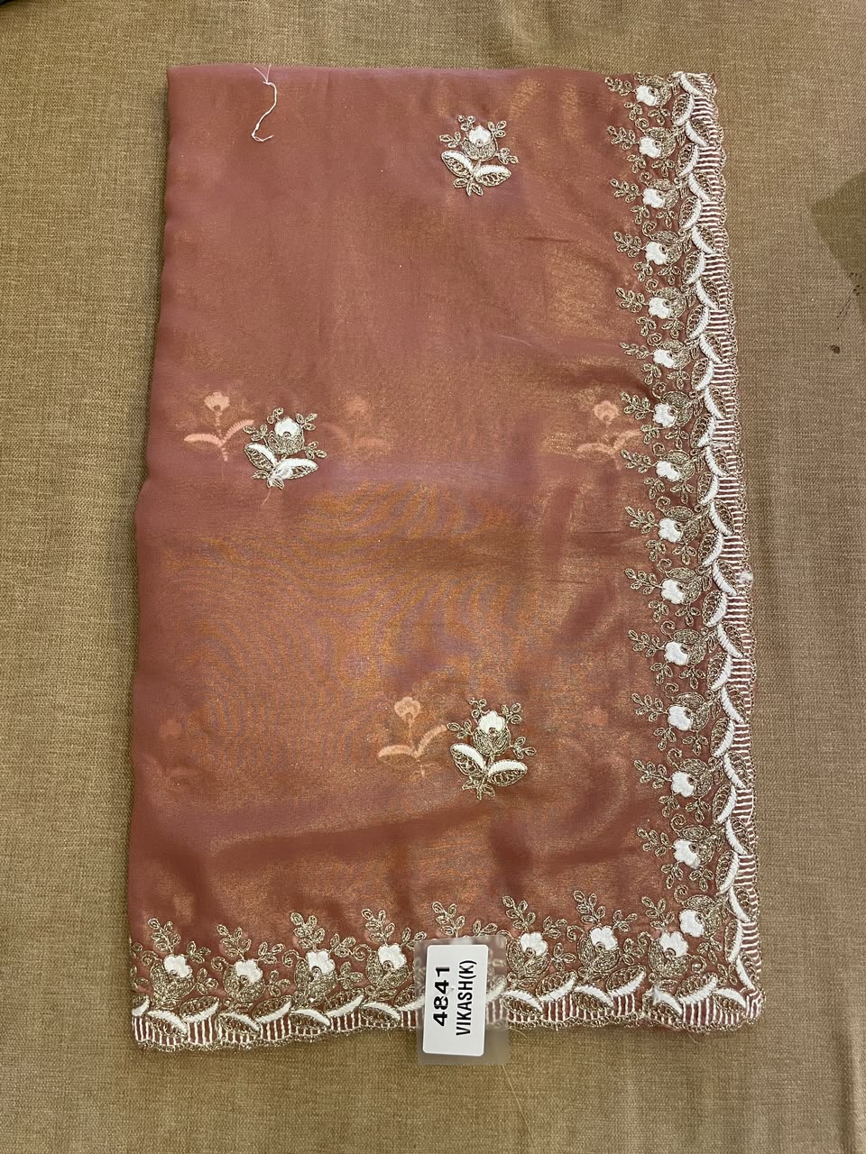 1a0fbb19-3ff6-4139-9302-ad6ae8a9442c Designer Saree - Orange - Image 1