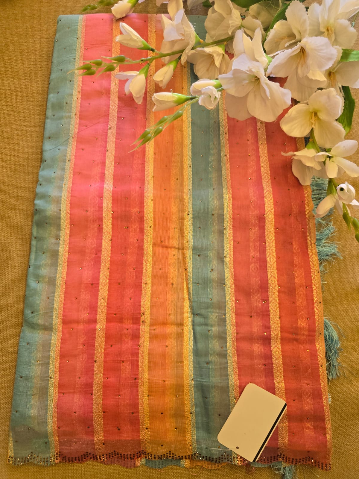 WhatsApp Image 2026-06-22 at 5.54.35 PM (1) Cotton Multicolor Siroski Border Saree 3 - Image 1
