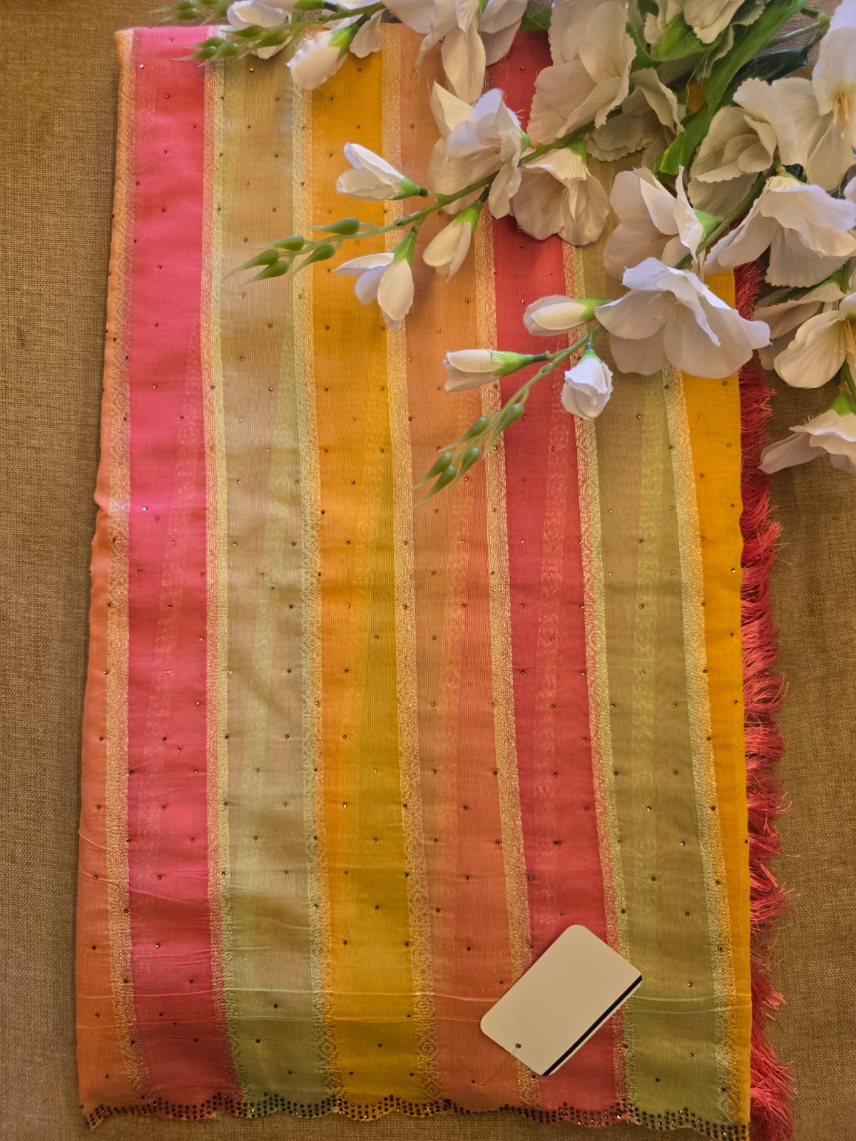 WhatsApp Image 2026-06-22 at 5.54.35 PM (2) Cotton Multicolor Siroski Border Saree 2 - Image 1
