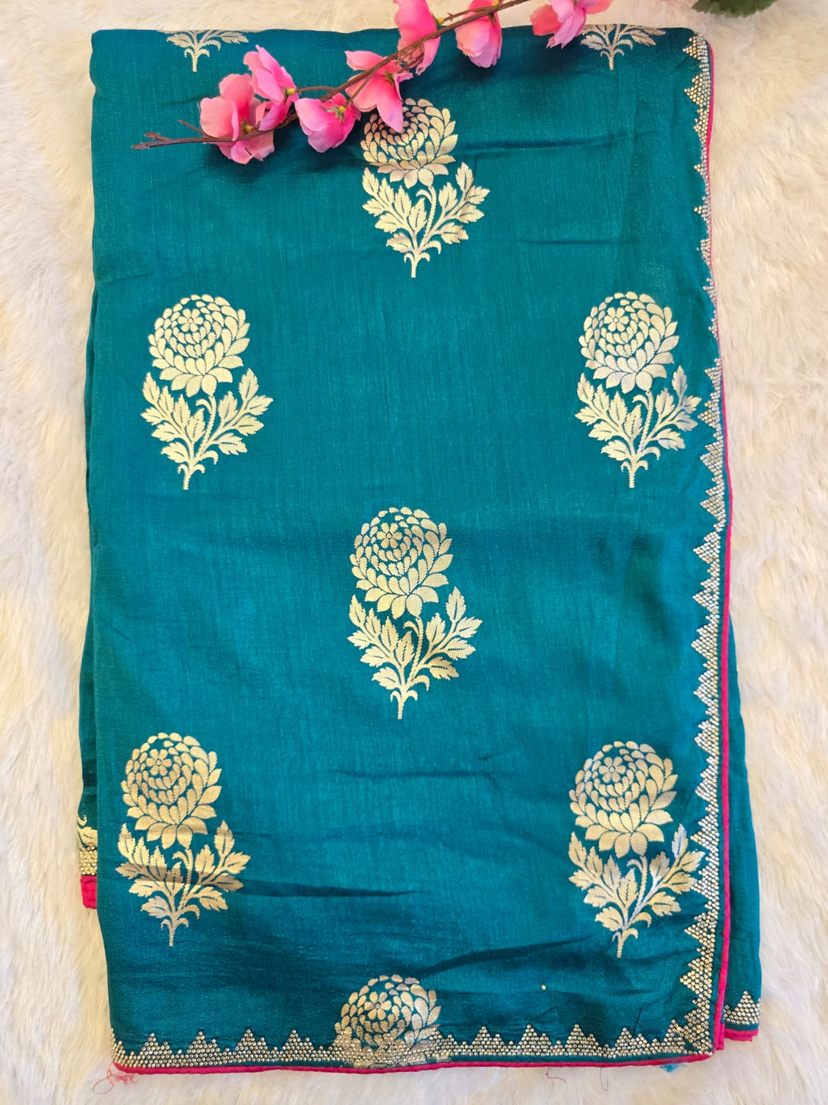 bf468fdd-7e42-4513-809d-a6bb291d90b0 Dolla Soft Zarkar Border Saree 3 - Image 1